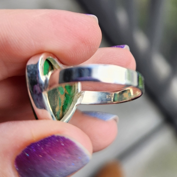 Handmade Sterling Silver 925 Irish Dahlia Heart Ring Size 8.25 - Picture 5 of 9